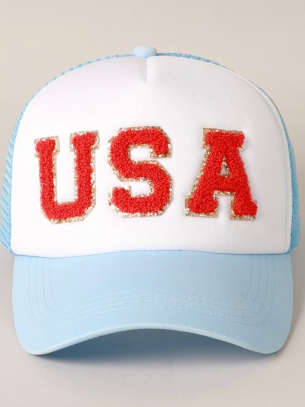 USA Mesh Trucker Hat Red White Blue Patriotic 4th of July Adjustable Cap